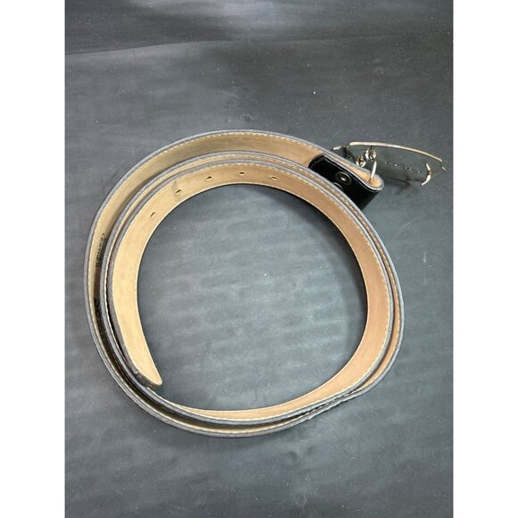 Haband Black Embossed Leather Belt Ornate Silver Buckle Genuine Bonded Leather M - Picture 4 of 7